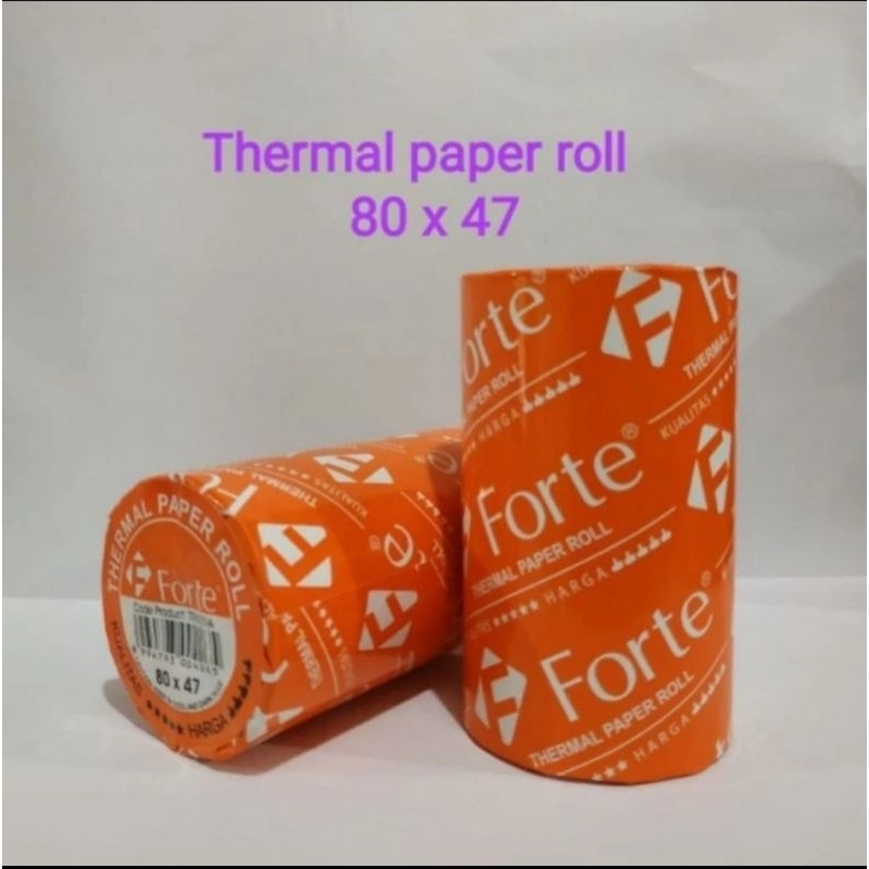 

Kertas Struk Kasir Thermal 80x47 Forte / Dus 90 Roll