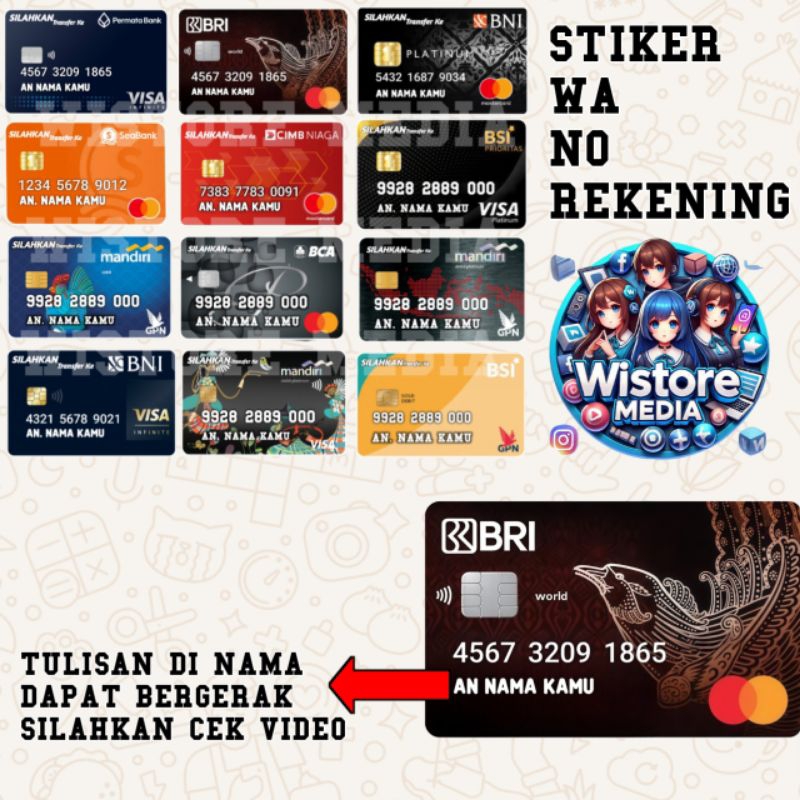 STICKER WA NO REKENING BANK / STIKER WHATSAPP BANK REKENING