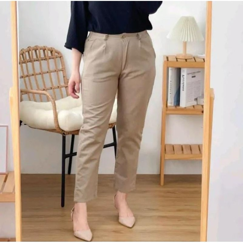 CELANA PENSIL WANITA BAHAN KATUN TWILL
