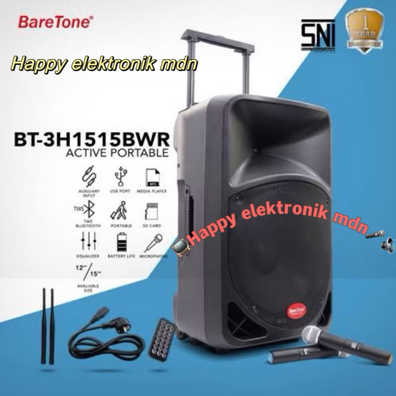 Baretone BWR 15 inch BARETONE speaker portable BARETONE 15 inch Baretone BT 3H1515 BWR Speaker Baret