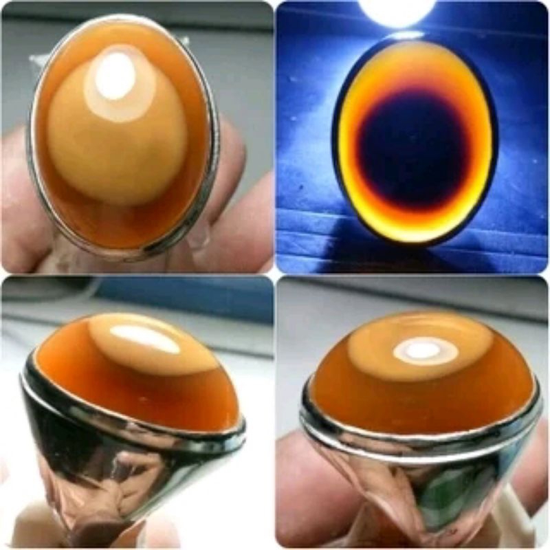 Natural Bacan Obi Orange Manggo / Mangga Oren Poser Mata - Motif Black Hole Sun - No Treatment