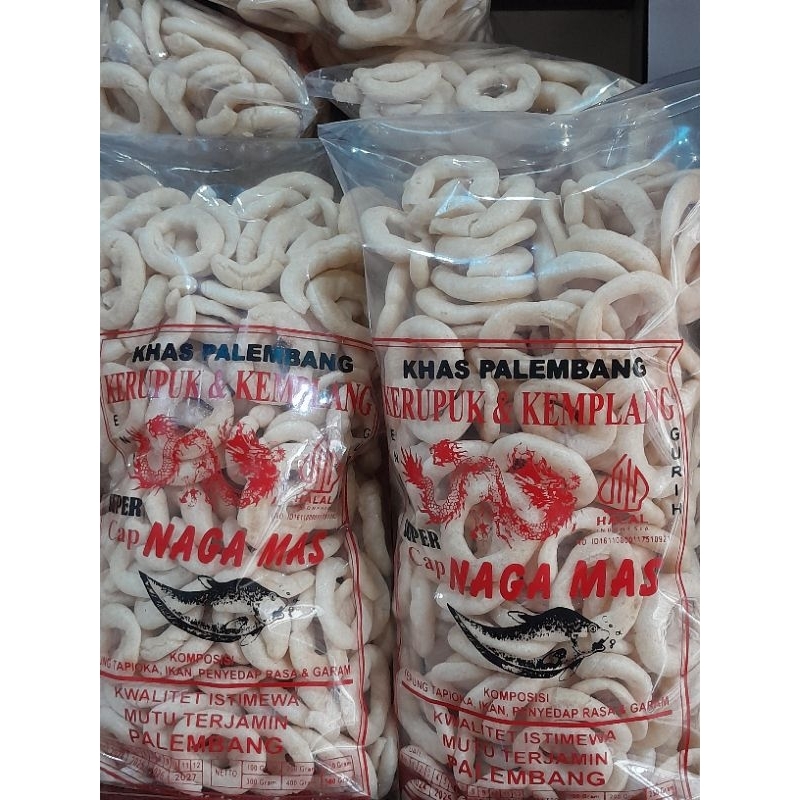 

Kerupuk Bentuk Cincin Cap Naga Mas Khas Palembang 250 Gram