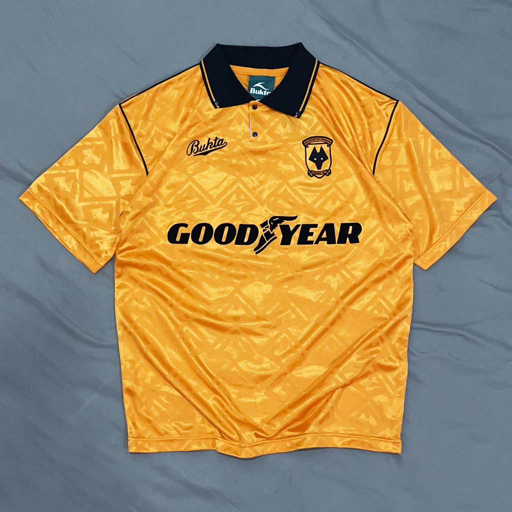 Original Bukta Wolverhampton Wanderers Home Kit 1991 1992 Jersey Bola Vintage