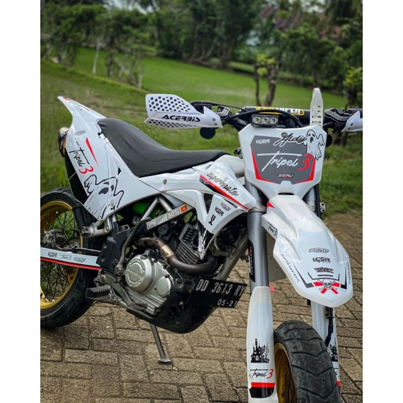 terbaru decals custom crf150 KLX bf KLX GORDON warna putih