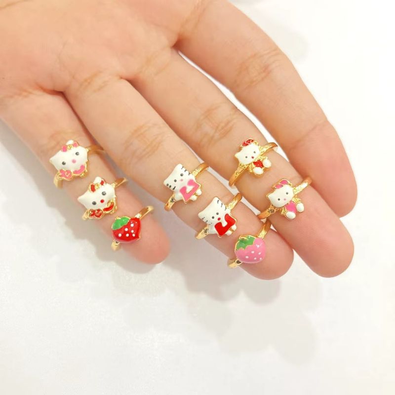 cincin anak/bayi motif Kitty lapis emas 24K
