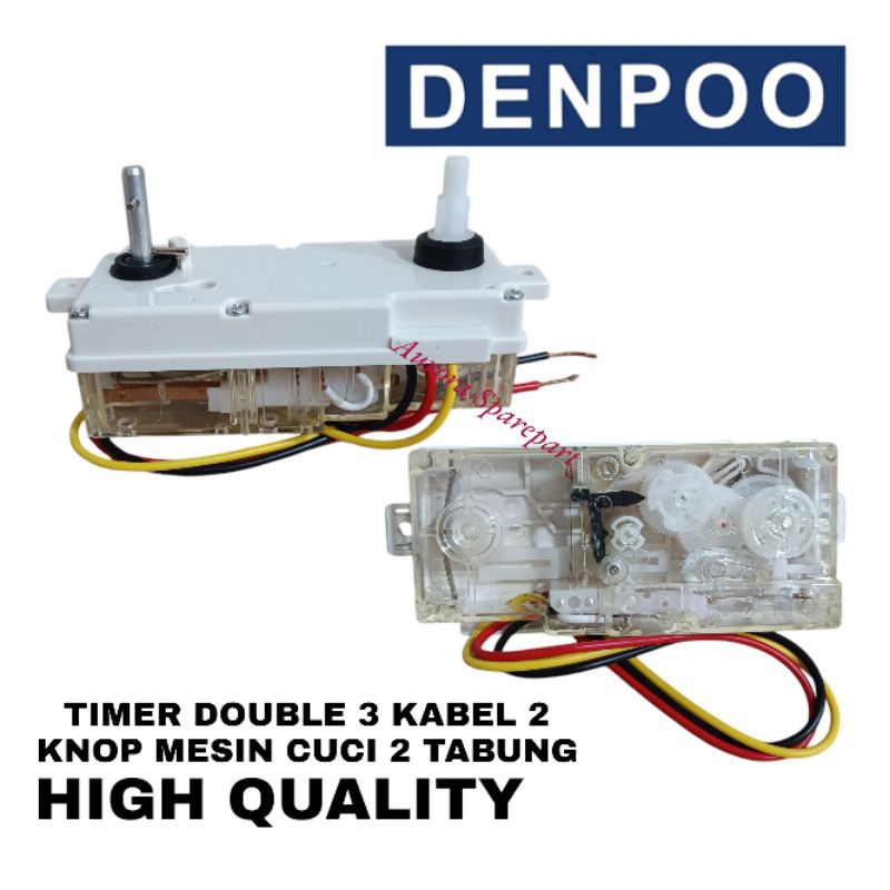 Timer wash 3 kabel Mesin cuci Denpoo 2 Tabung/Timer pencuci Double 2 knop high quality