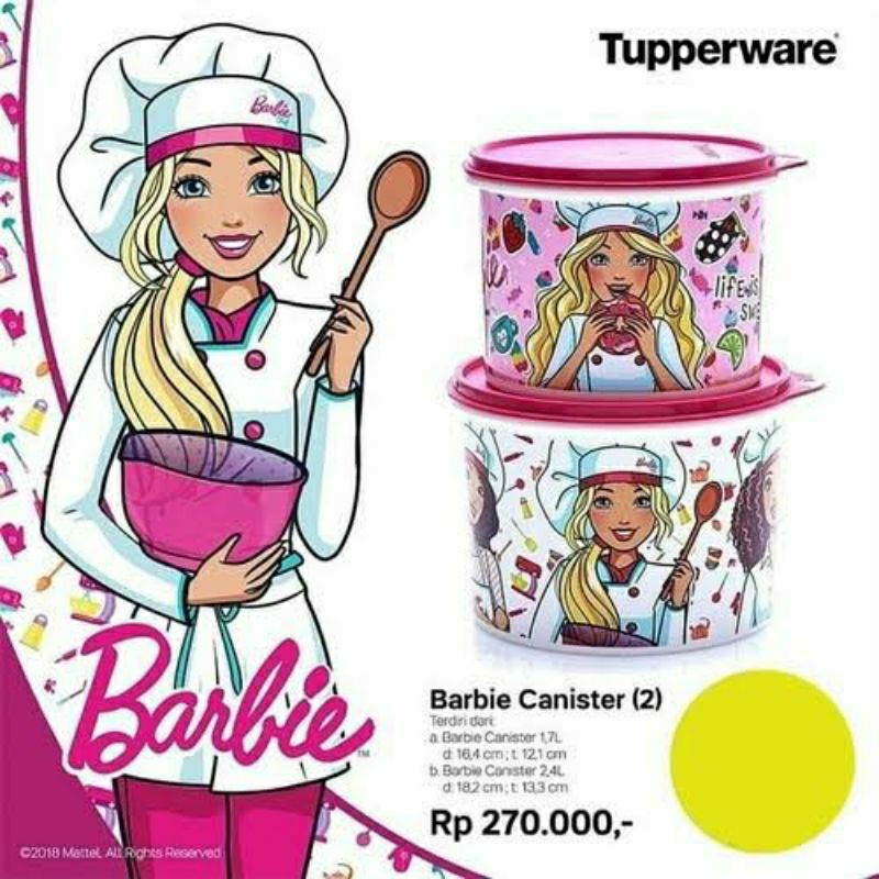 toples kue snack camilan barbie canister tupperware