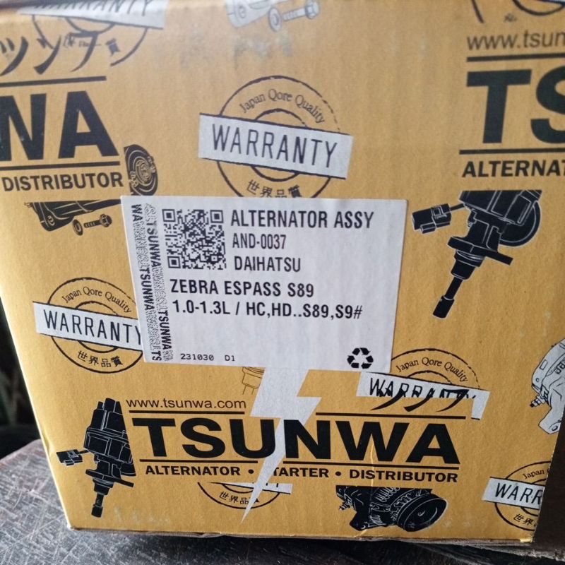 (WRJY) DINAMO AMPER / ALTERNATOR ZEBRA S89