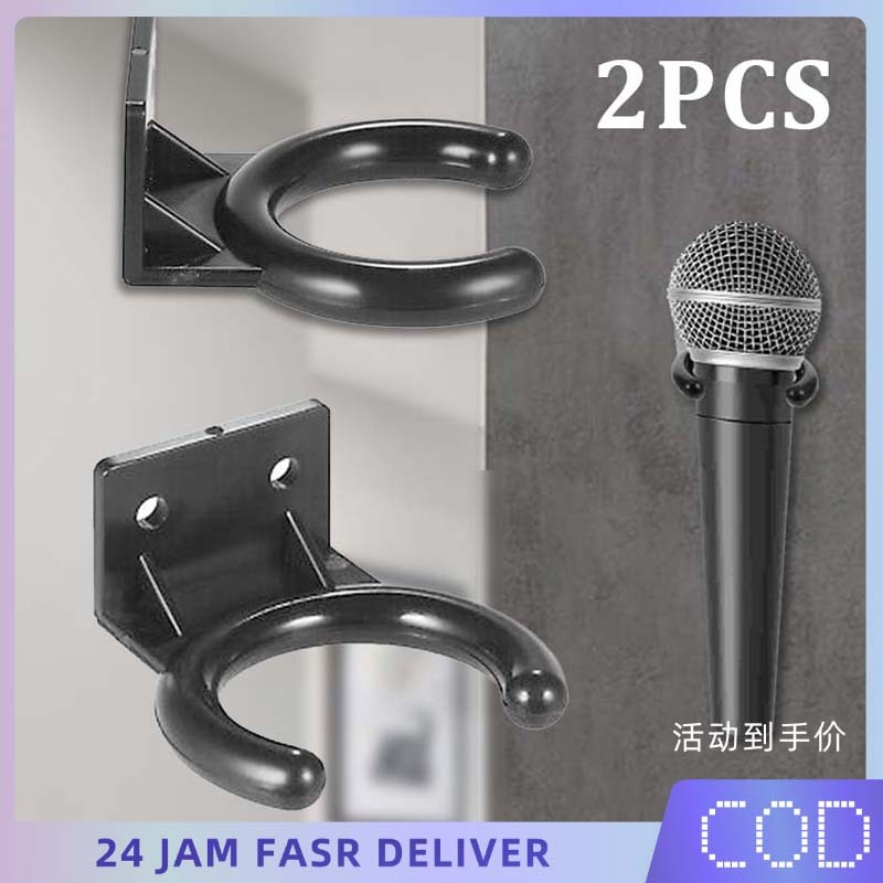2pcs Gantungan Microphone Cantolan Mic Hanger Microphone Wall Mount