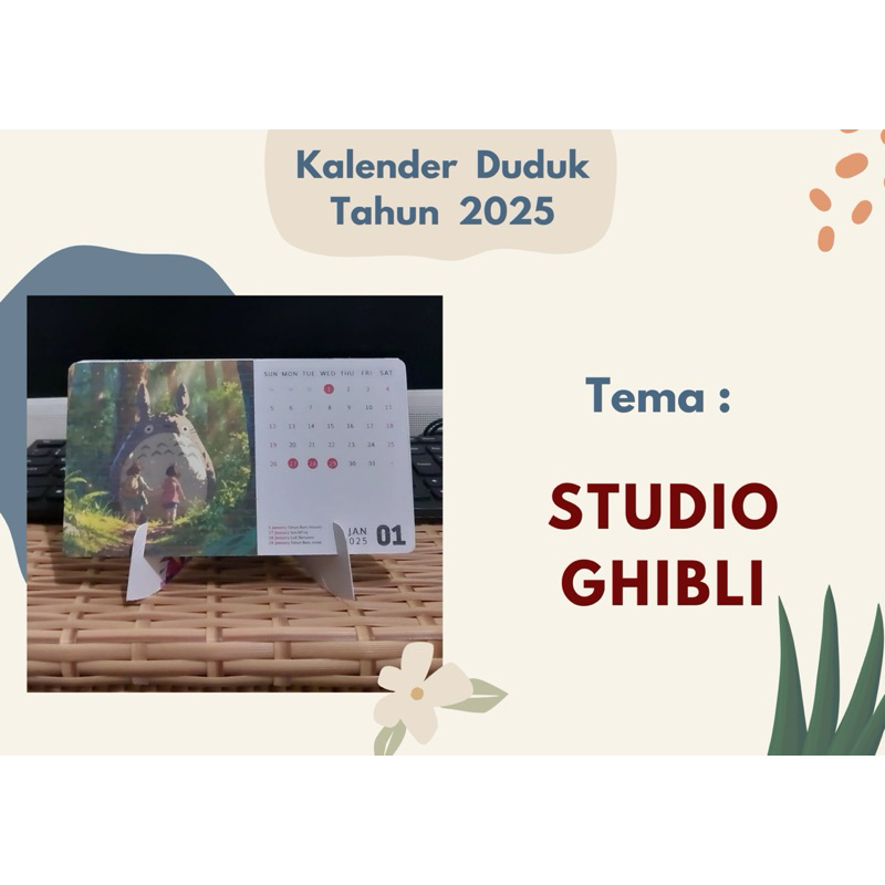 

Kalender Meja Standing Aesthetic 2025 (kalender ghibli)