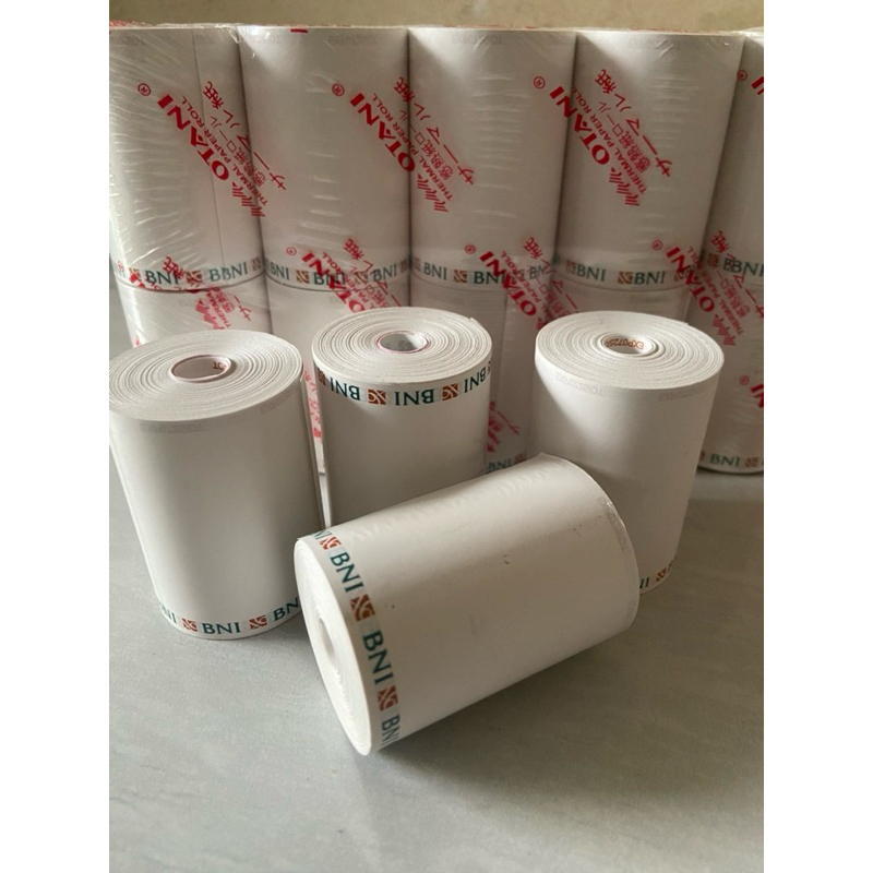 

kertas struk Thermal logo BNI ukuran 57/58x35 mm isi 10 pcs