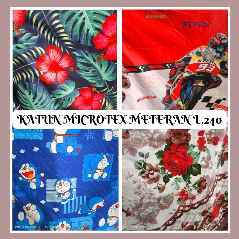 Bahan Kain Seprei Meteran Katun Microtex Lebar 240cm | Seprei Disperse Karakter | Kain Sepri