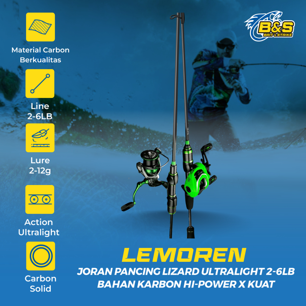 Joran Pancing LIZARD Ultralight 2-6lb TOP SOLID CARBON joran stream UL kuat JP040