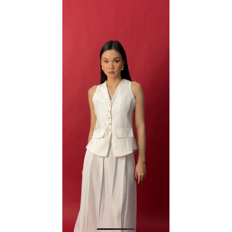 OLLYTHELABEL - KAY VEST TOP // ROMPI WANITA // BAJU CNY IMLEK // BLOUSE WANITA // ATASAN ROMPI