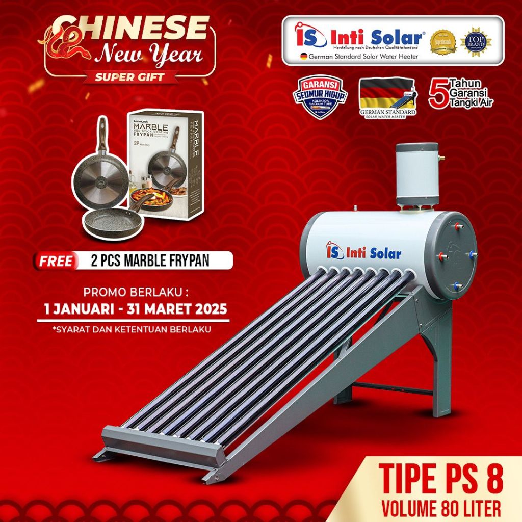 INTI SOLAR PS8 SOLAR WATER HEATER KAPASITAS 80LITER
