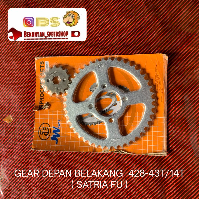 GEAR DEPAN BELAKANG  428-43T/14T ( SATRIA FU )