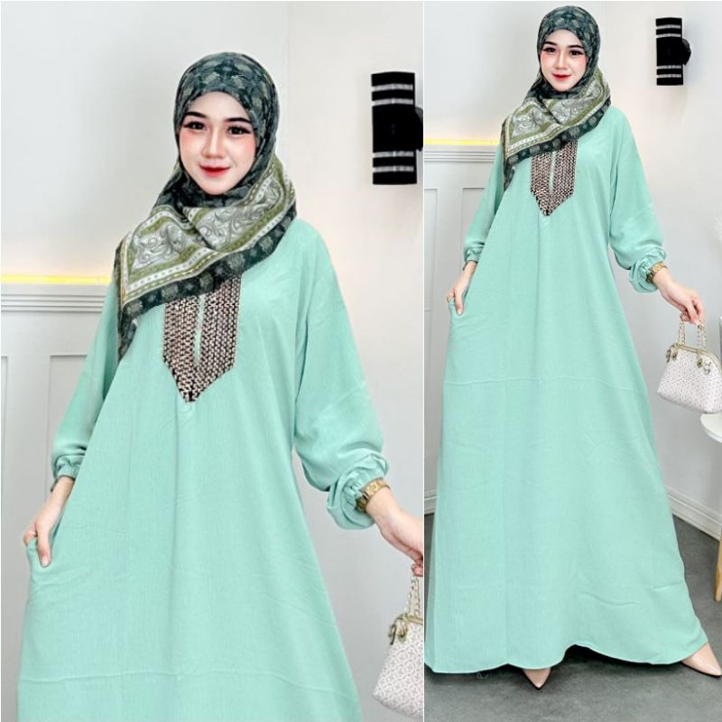 Setelan Gamis Hijab Style Modern Renda Sultan / Gamis Renda Free Hijab Segi Empat Terbaru Kualitas