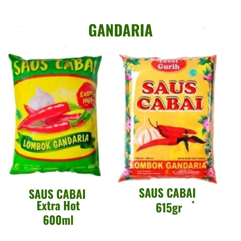 

LOMBOK GANDARIA Saus Cabai & Extra Hot - Saus Bantal