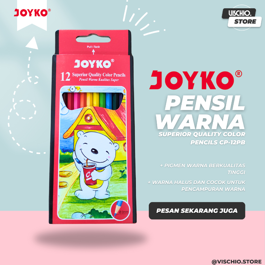 

JOYKO Pensil Warna Panjang Superior Quality Color Pencils Hexagonal Grip CP-12PB