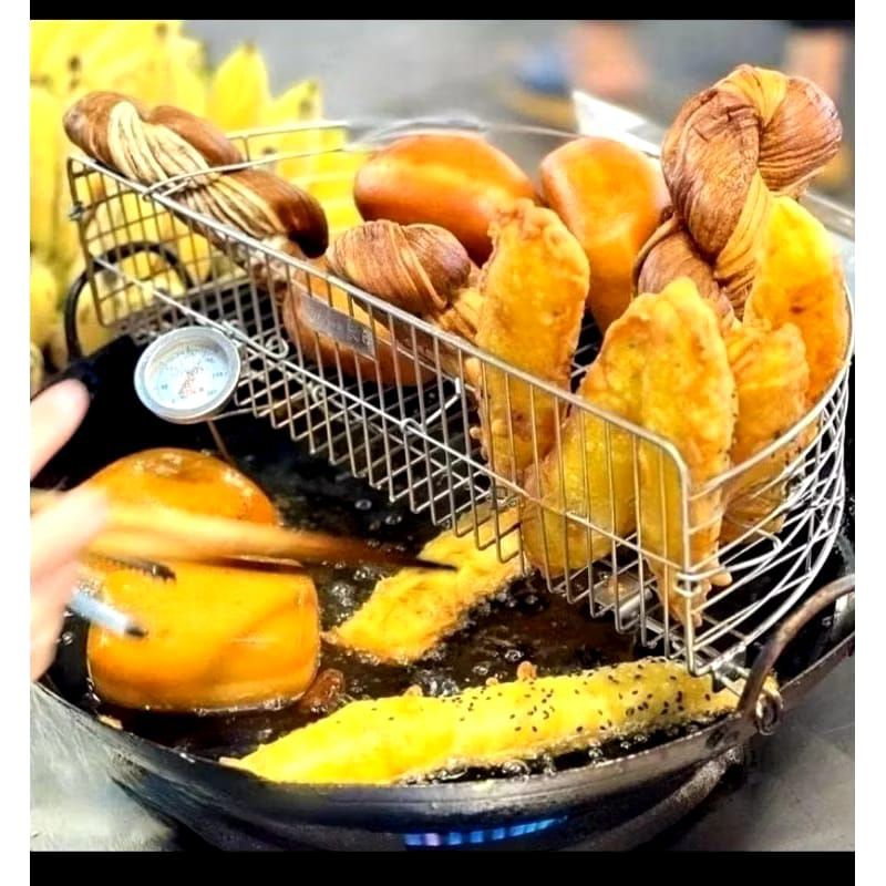 keranjang peniris minyak+Capitan / keranjang wajan /peniris minyak untuk wajan anti karat