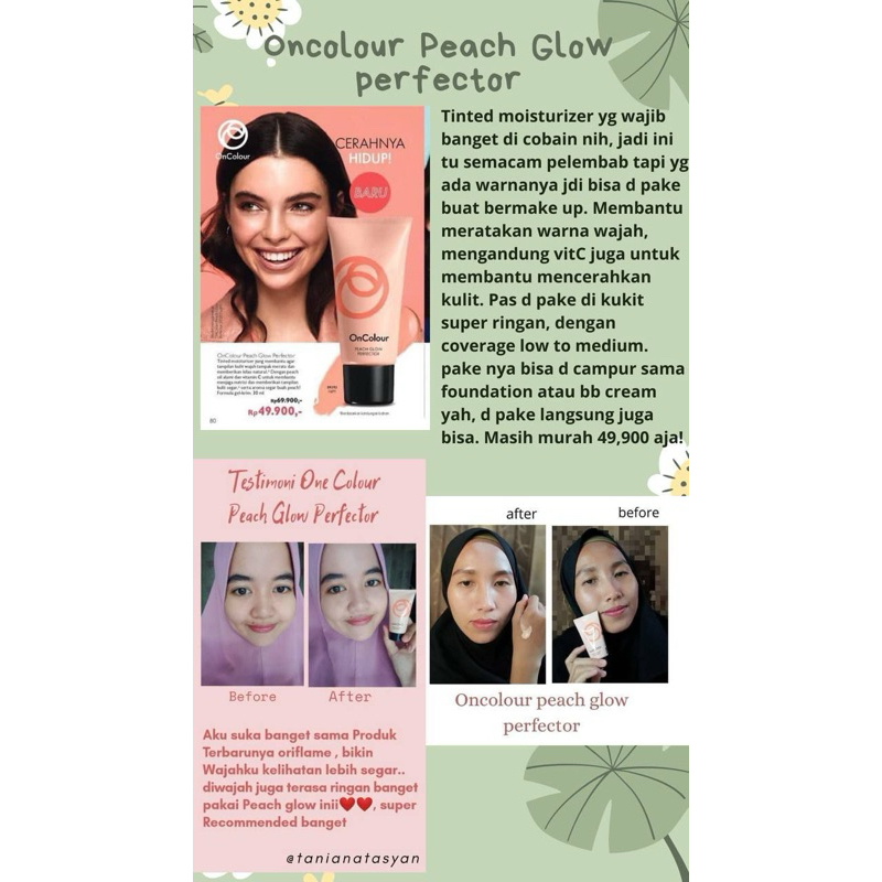 Oncolour peach glow menjadikan wajah glowing seketika