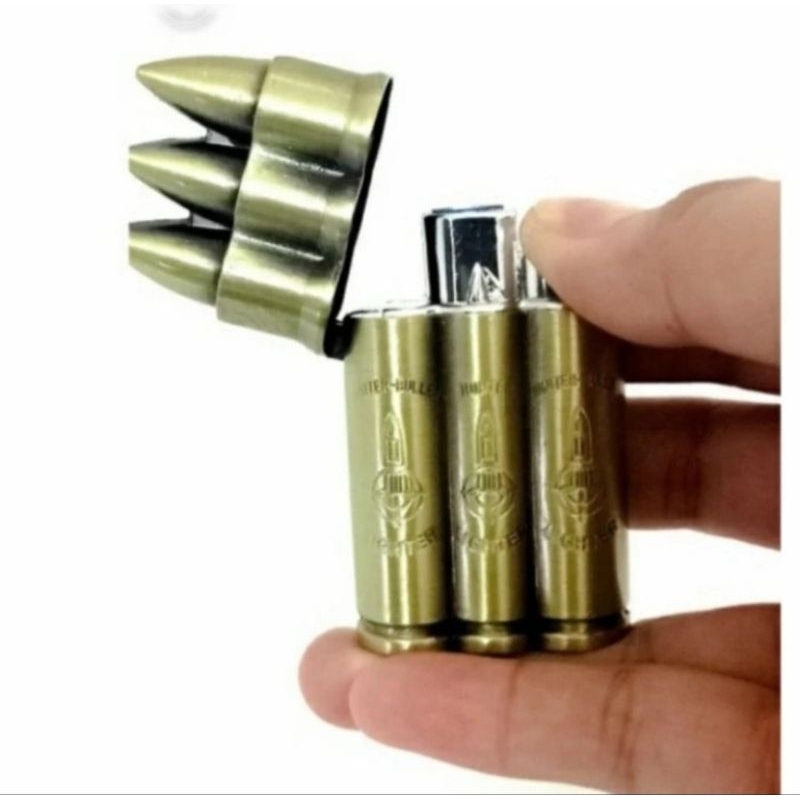 Korek api unik model peluru / korek gas bara lighter souvenir