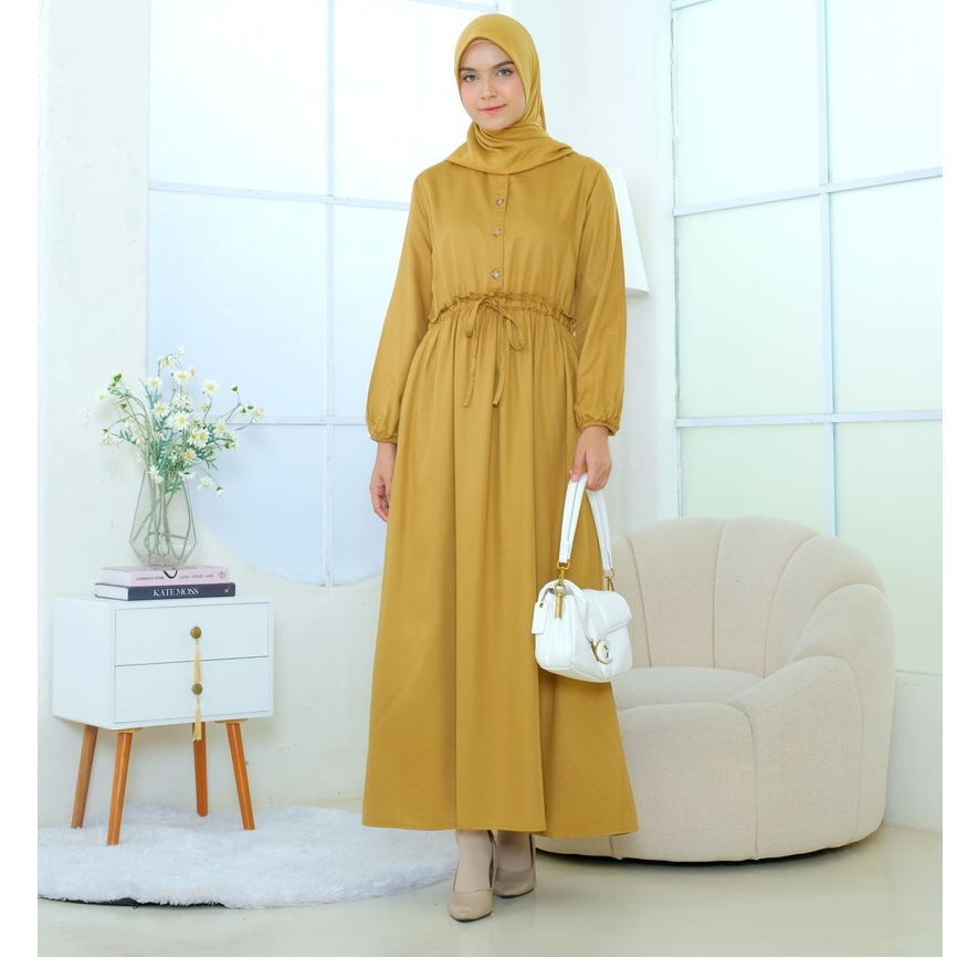 RILLEY - Gamis Lydia | Dress Panjang Muslim Wanita | Gamis Wanita Terbaru Bahan Rayon Twill