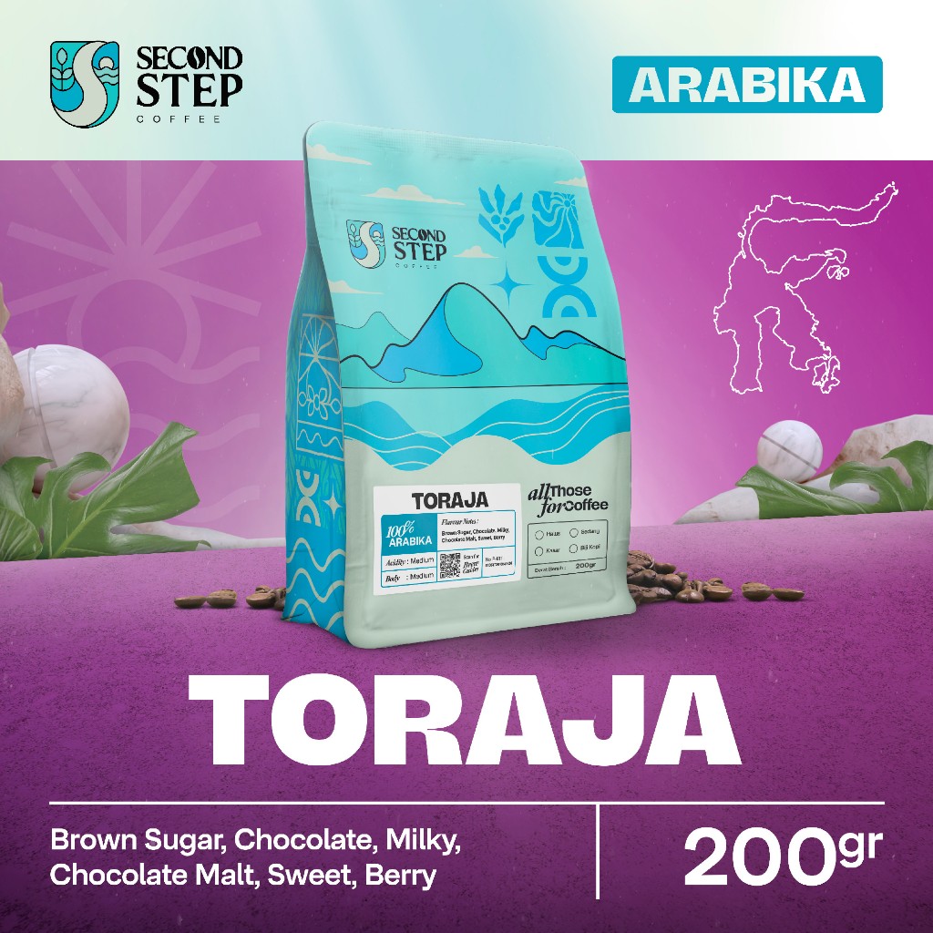 

Biji Kopi Bubuk Arabika Toraja Sulawesi 200gr Arabica Coffee Roast Beans