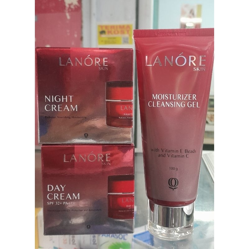paket lanore day cream , lanore night cream , lanore moisturizer cleansing gel