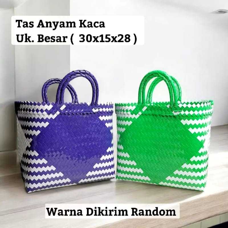 Tas Anyaman Plastik | Tas Lurik kaca besar
