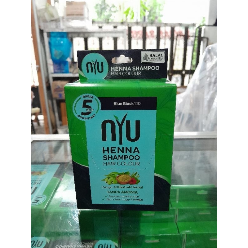 NYU Henna Shampoo Blue Black Baru (Hitam Biru)