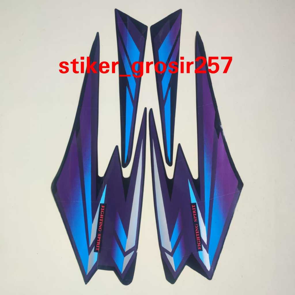 STIKER STRIPING LES LIST BODY MOTOR YAMAHA RX KING 2002 BIRU