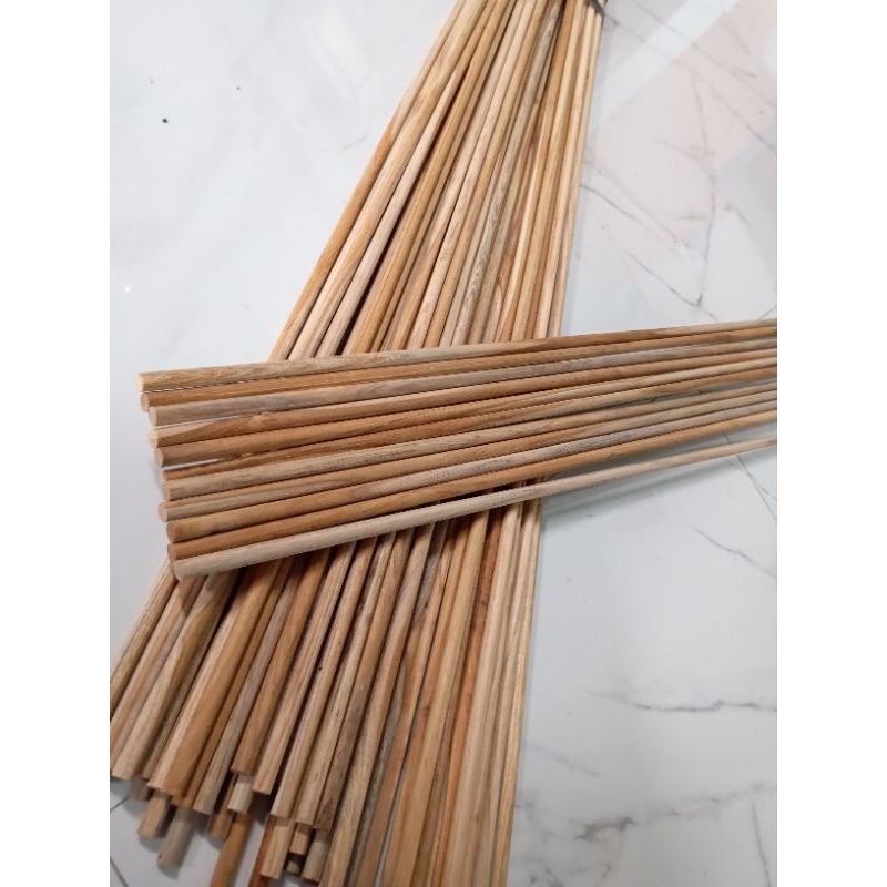 Tiang bulat 10pcs ukuran 8mm panjang 1meter ntuk sangkar burung dan bahan kerajinan lain bahan kayu 