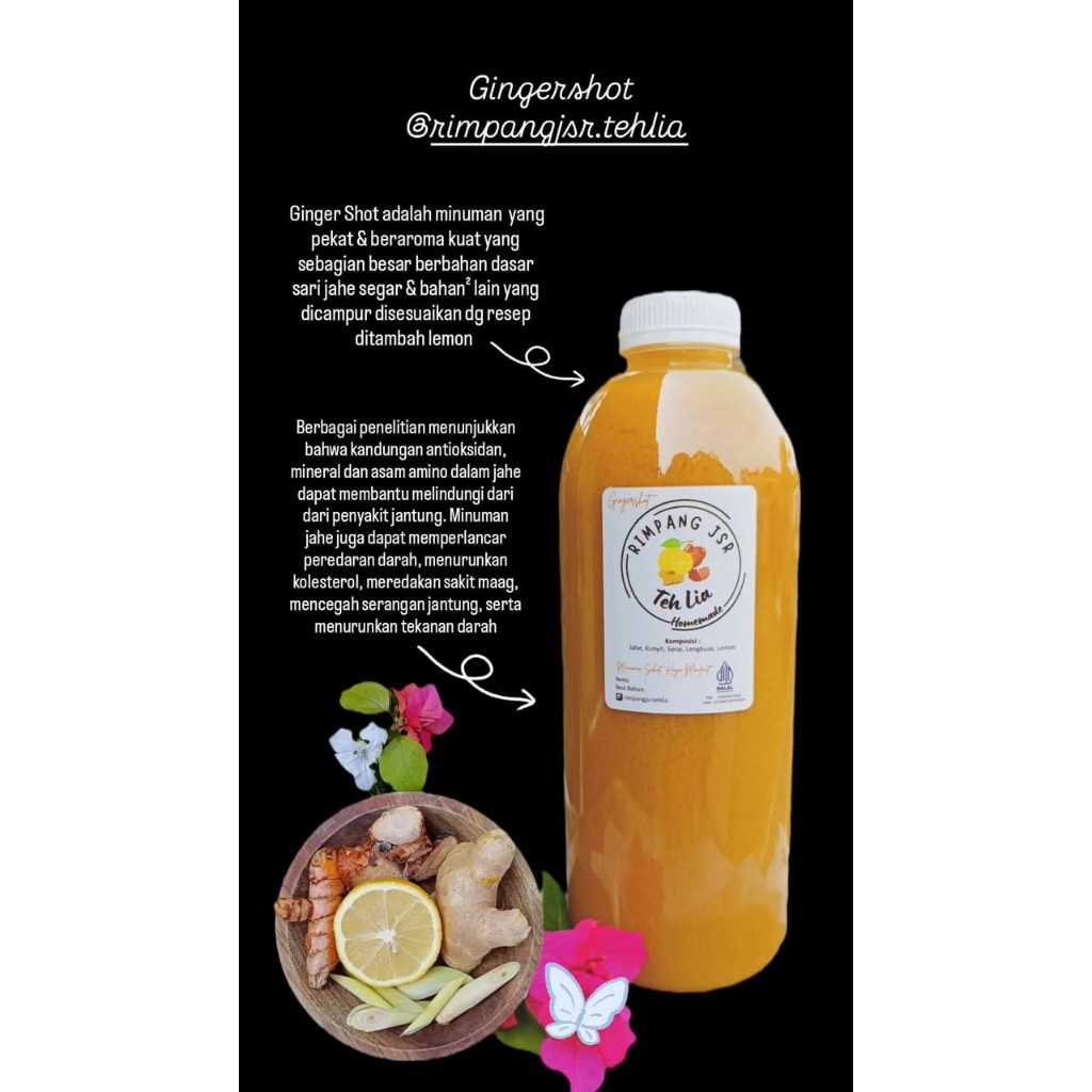 

Rimpang JSR Ginger Shot Teh Lia (Home Made )