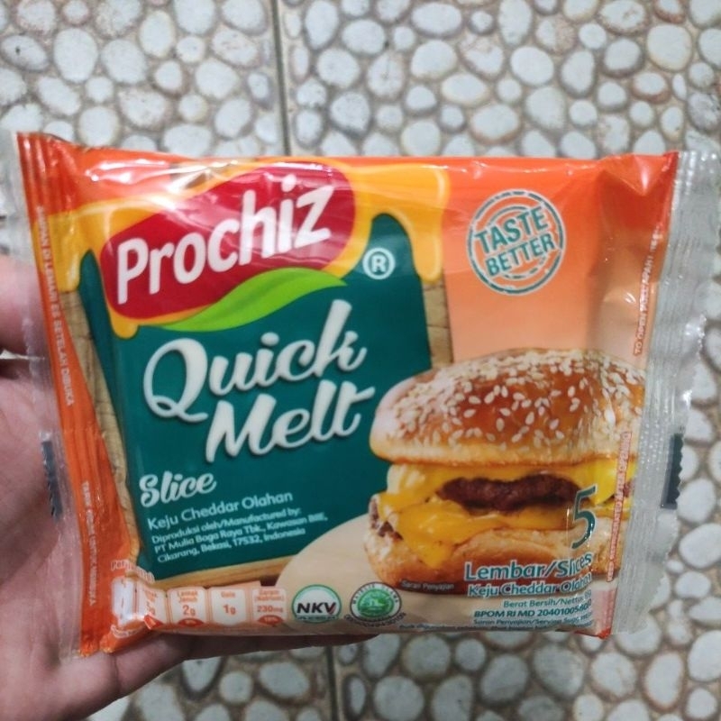 

PROCHIZ QUICK MELT CHEESE SLICE KEJU LEMBAR CHEDDAR OLAHAN 85gr (5SLICES)