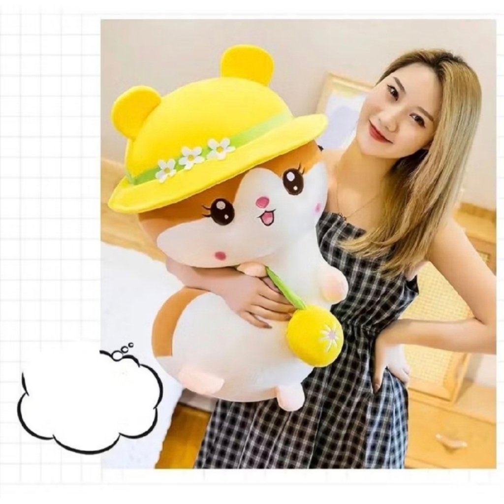 boneka hamster jumbo lucu bawa tas