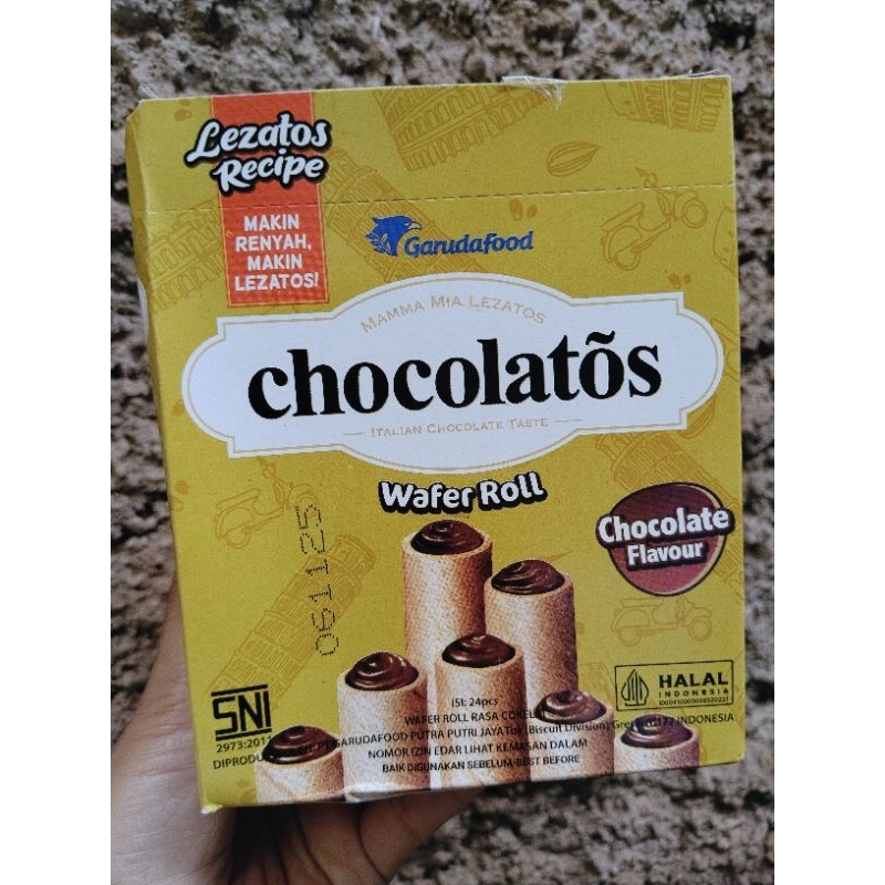 

Chocolatos Wafer Roll 1 Box isi 24 Pcs