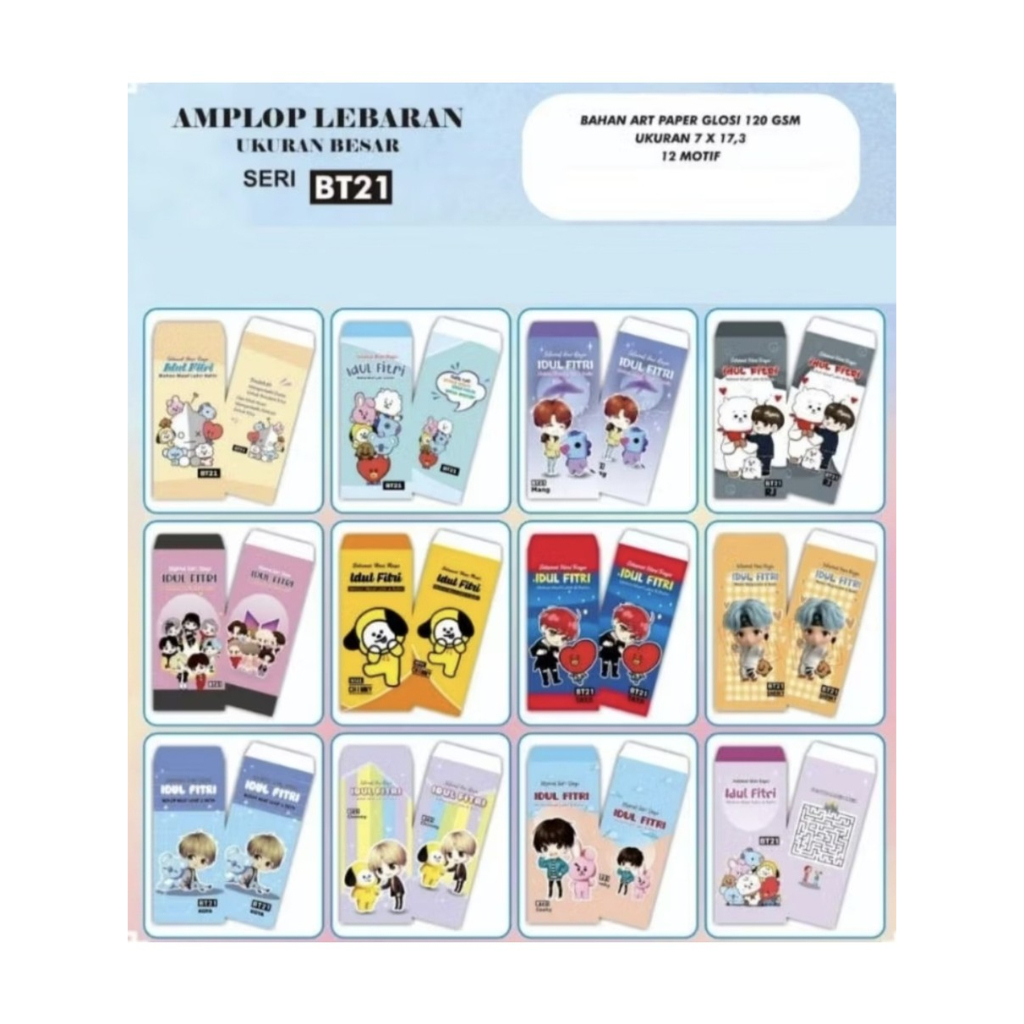 

Amplop Lebaran BTS BT21 Panjang Lucu