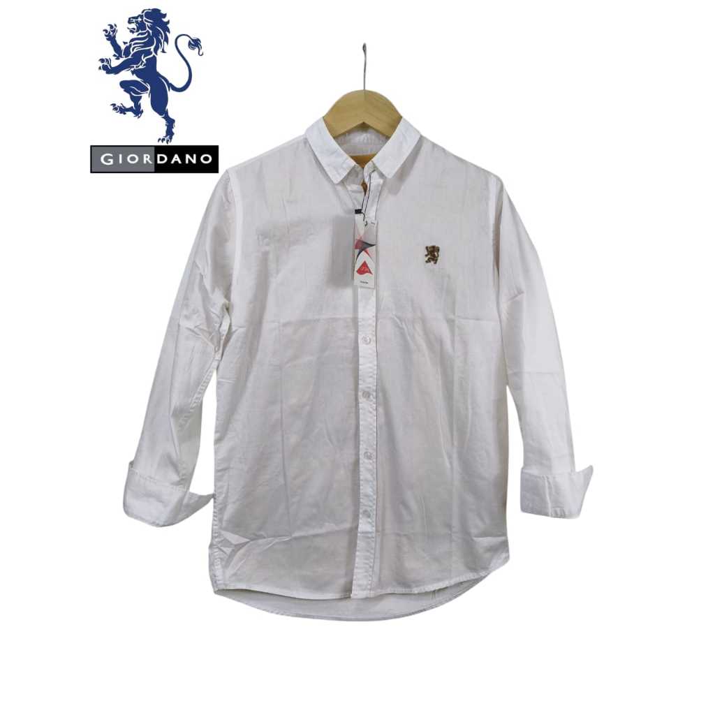 baju kemeja pria lengan panjang/kemeja pria ukuran M L XL XXL JUMBO/baju kemeja giordano terlaris/ke