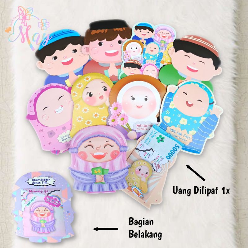 

isi 8 pcs NEW Amplop 3D Cute Unik Dan Lucu Lebaran