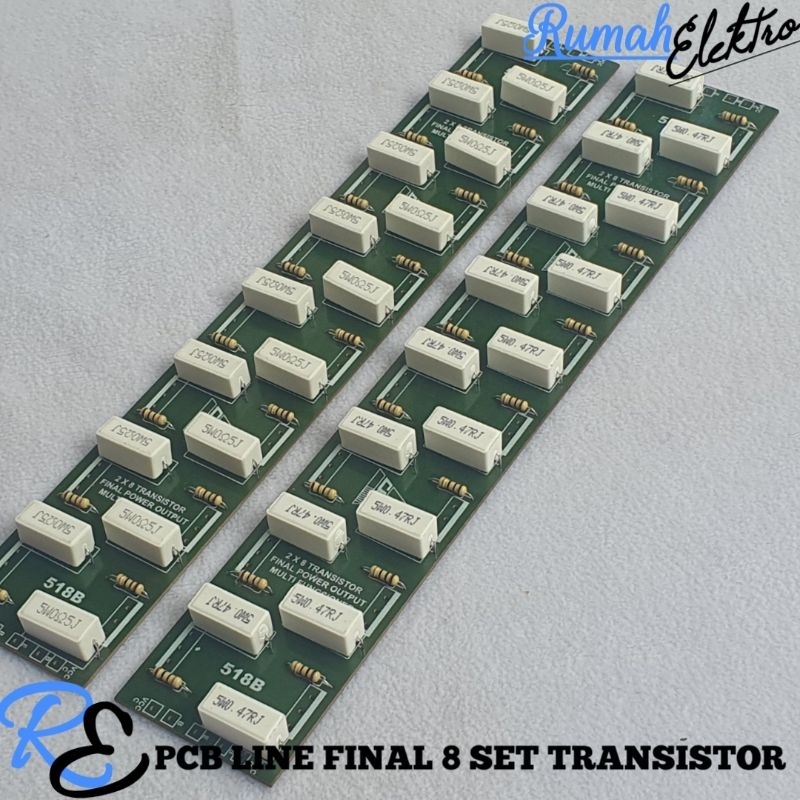 PCB LINE FINAL 8 SET TRANSISTOR FINAL MONO atau 4 SET X 2 STEREO
