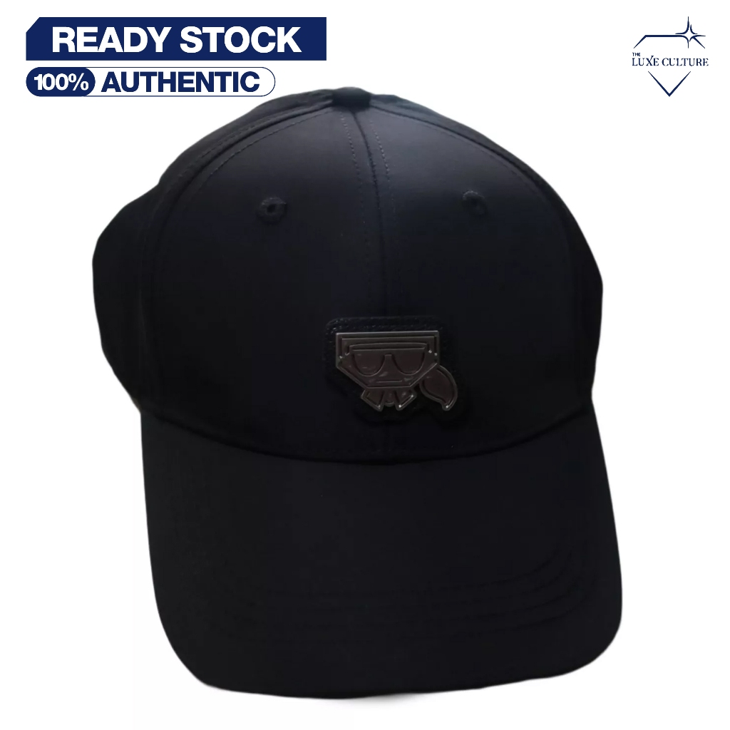 Karl Lagerfeld Metal Nylon Logo Black Cap / Topi Branded Original