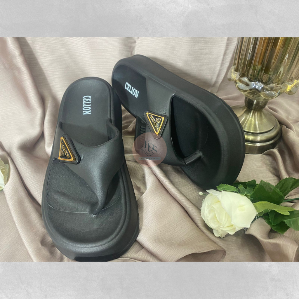 KDS | CELION CL-1103 Sendal Jepit Wanita Dewasa Tebal/Sandal Wedges anti slip Cewek Busa/Selop Santa