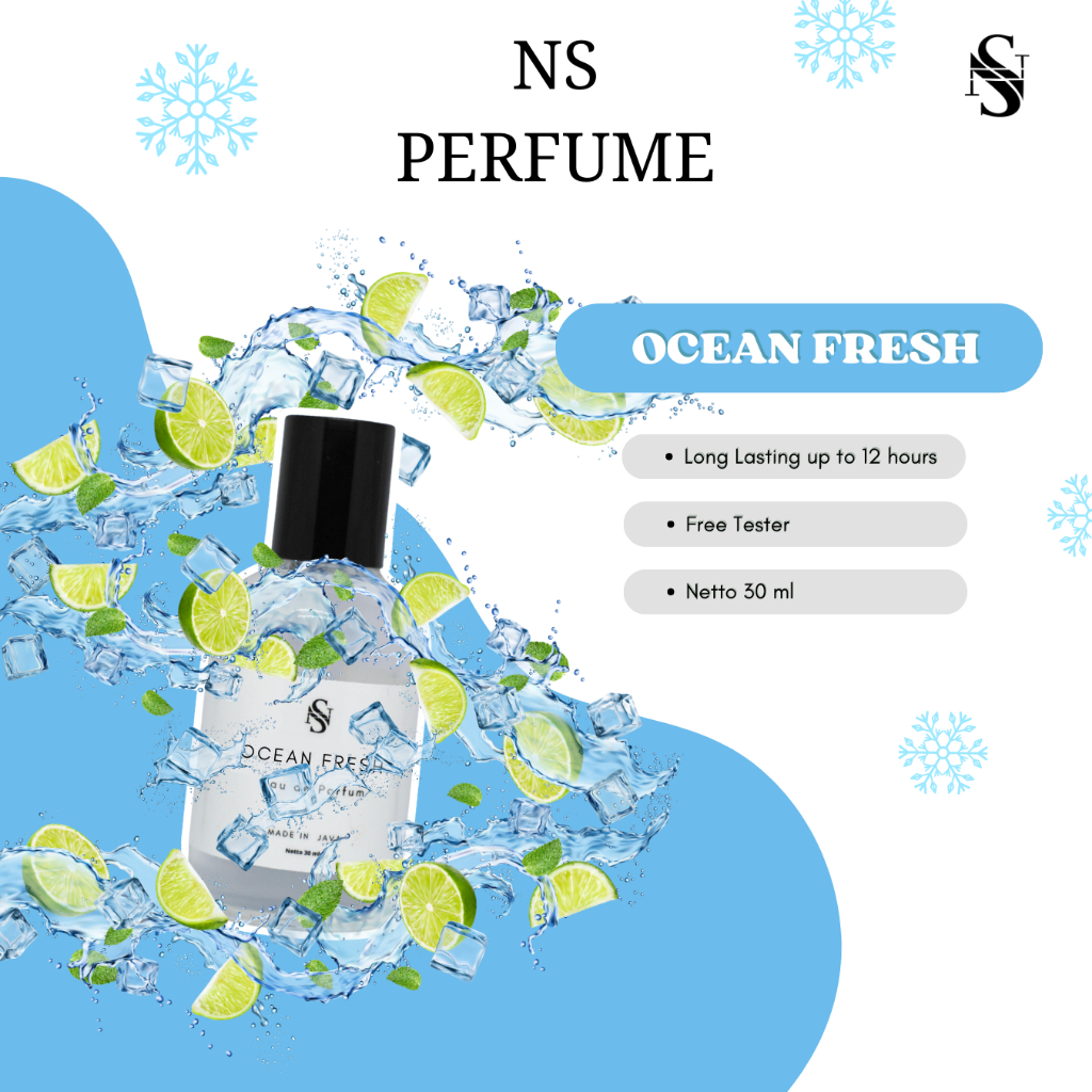 NS Perfume - [BARU] Parfum 30ml Ocean Fresh Wangi Soft Segar Tahan Lama Seharian(Free Tester)