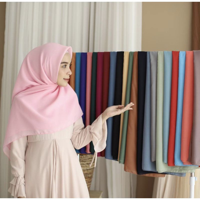 hijab segi empat Bella square//hijab Bella square polos//hijab segi empat