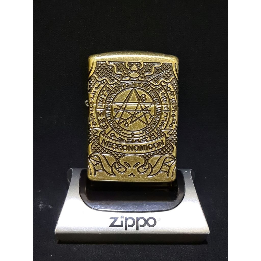 Zippo Armor Antique Brass BOOK OF THE DEAD (Second Good)