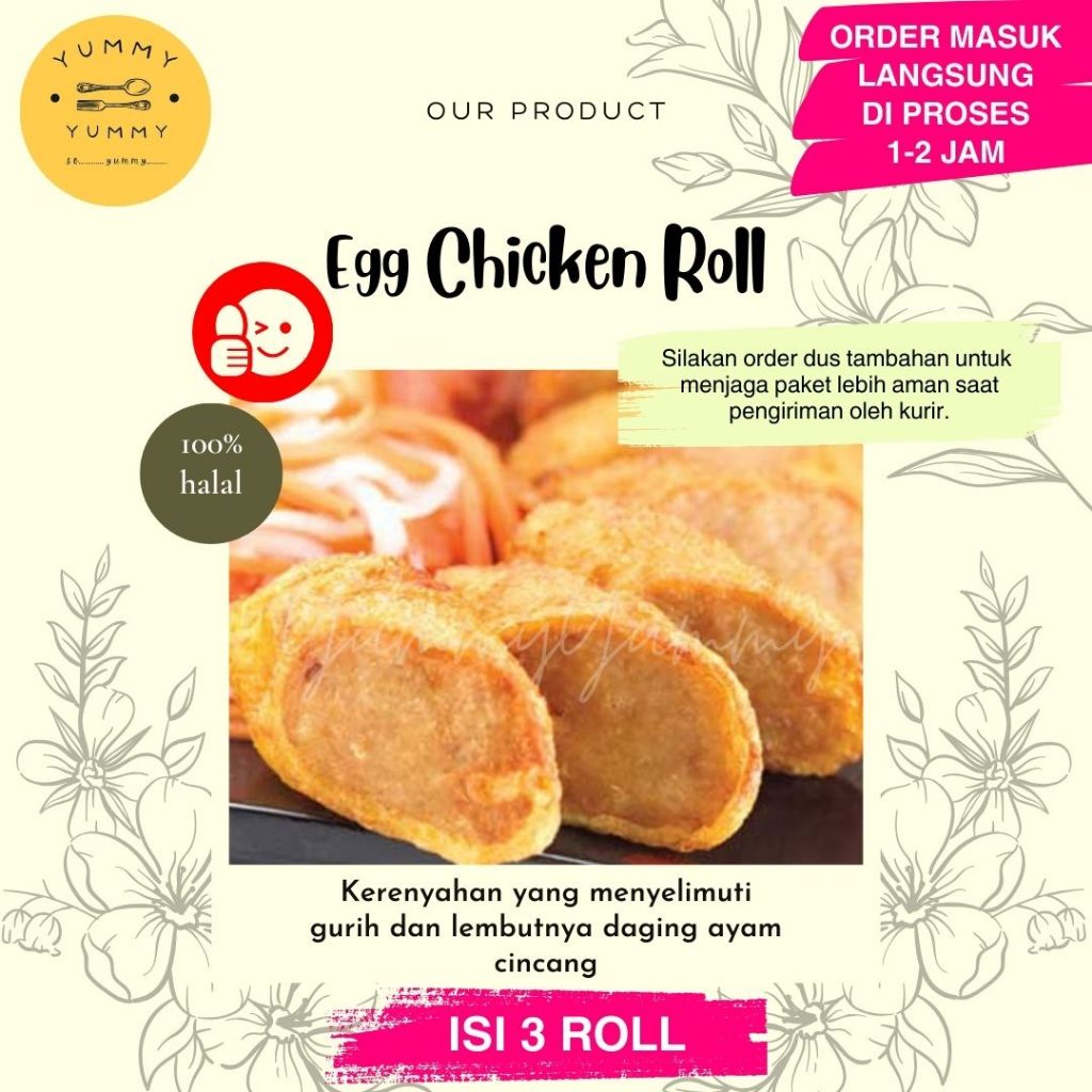 

Makanan Beku Frozen Jumbo Egg Chicken Roll Bento Hokben Ayam