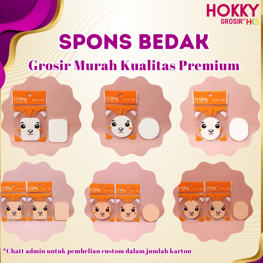 (GROSIR 1 LUSIN) Spons Bedak Latex 7 mm & 5 mm Murah Lengkap