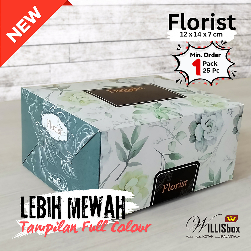 

Snack Box 12x14x7 G-Reg FLORIST / Kotak Kue, Kotak Snack, Snack Box Mewah Kekinian, Kotak Martabak