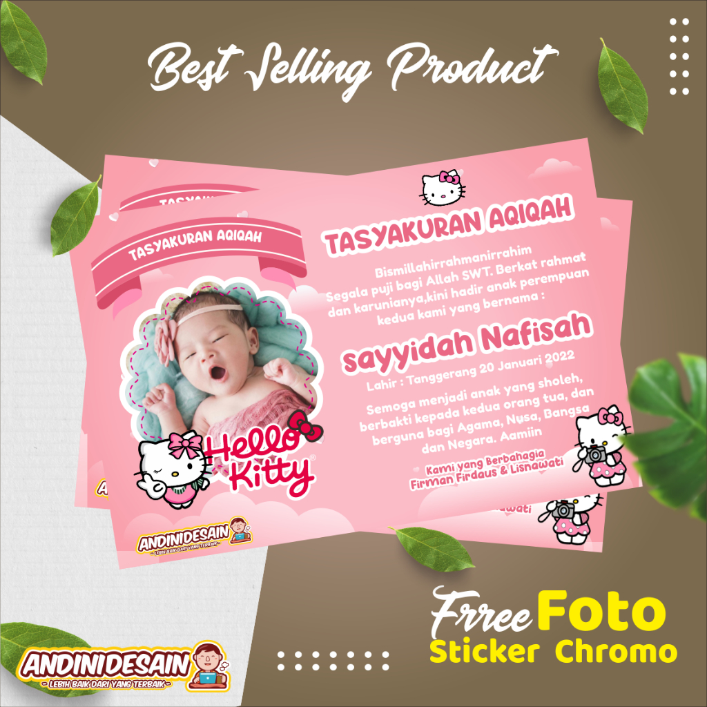 

STIKER AQIQAH TASYAKURAN KELAHIRAN ISI 100 PCS - PERLENGKAPAN TASYAKURAN